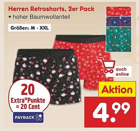 Herren Retroschorts, 2er Pack