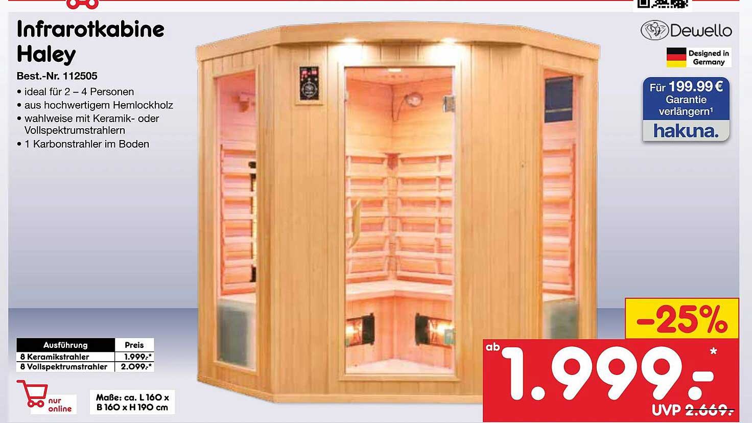 Infrarotkabine Haley