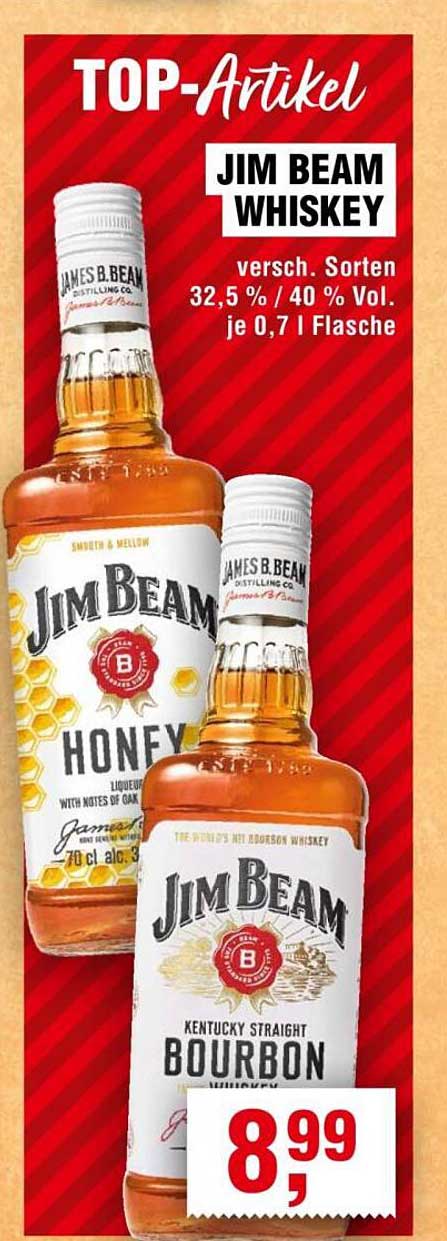 JIM BEAM WHISKEY verschiedene Sorten 0,7 l Flasche