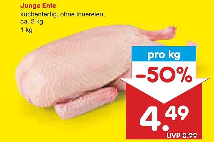 Junge Ente, küchenfertig, ohne Innereien, ca. 2 kg