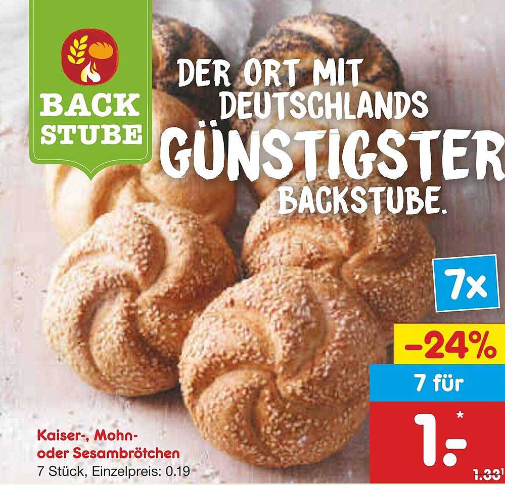 Kaiser-, Mohn- oder Sesambrötchen 7 Stück