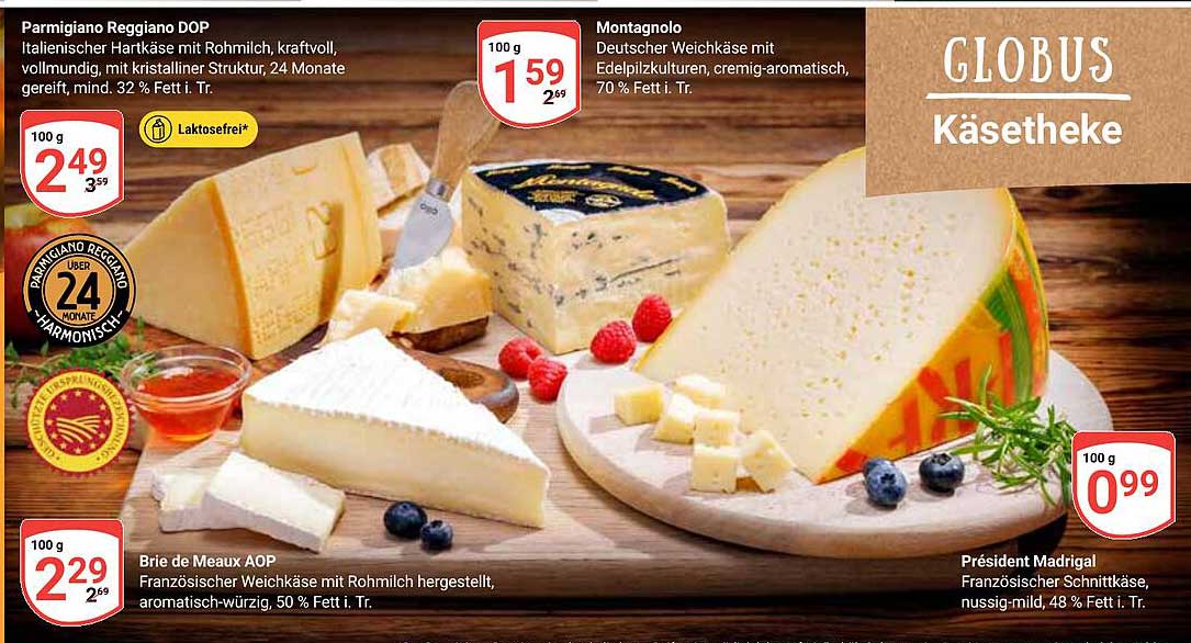 Käsevielfalt aus der Globus-Käsetheke