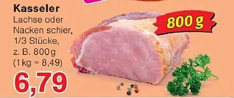 Kasseler Lachs oder Nacken schier, 800 g