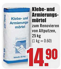 Klebe- und Armierungsmörtel zum Renovieren von Altputzen, 25 kg