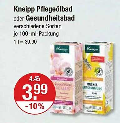 Kneipp Pflegeölbad oder Gesundheitsbad 100 ml