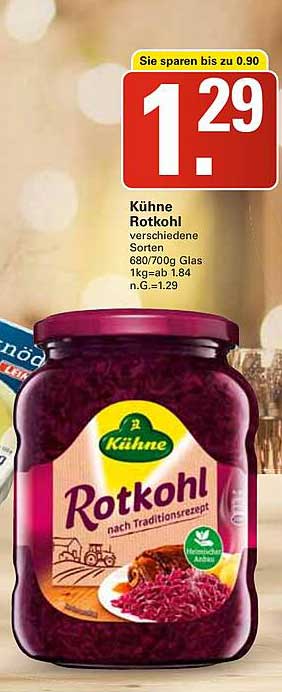Kühne Rotkohl verschiedene Sorten 680/700g Glas
