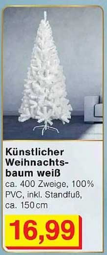 Künstlicher Weihnachtsbaum weiß ca. 150 cm