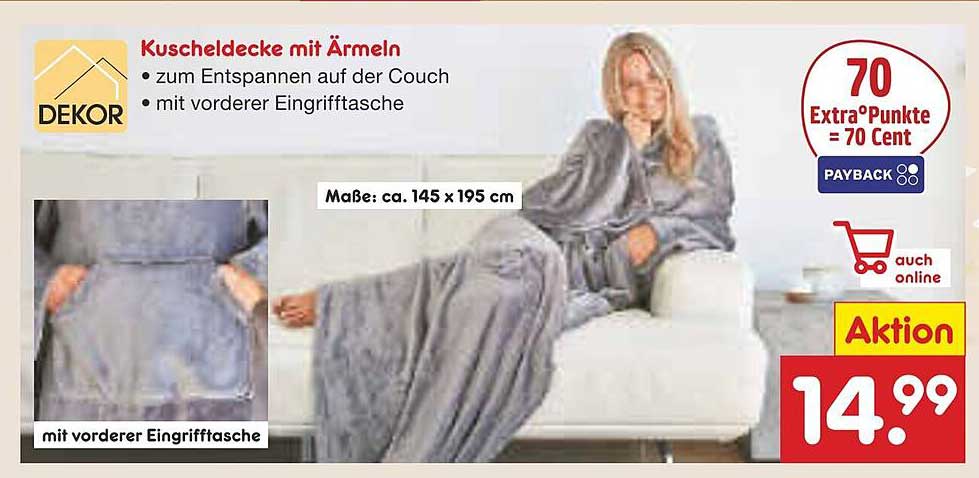 Kuschel-Decke mit Ärmeln