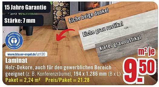 Laminat - Holz-Dekore, auch für den gewerblichen Bereich geeignet