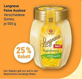 Langnese Feine Auslese Rapshonig, 500 g – 25 % Rabatt