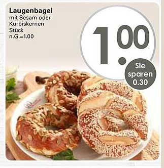 Laugenbagel mit Sesam oder Kürbiskernen - Stück