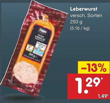 Leberwurst verschied. Sorten 250 g
