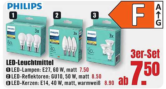 LED-Leuchtmittel 3er-Set von Philips