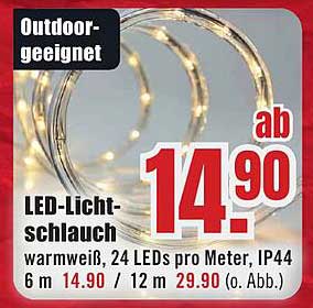 LED-Lichtschlauch warmweiß, 24 LEDs pro Meter, IP44