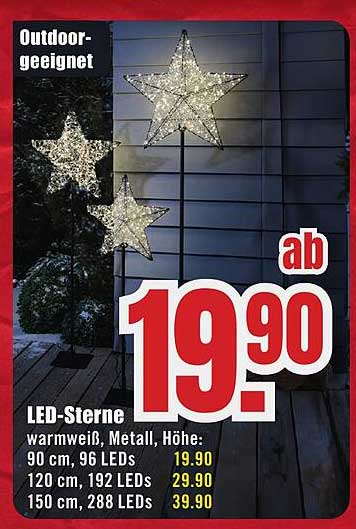 LED-Sterne warmweiß, Metall, Höhe: 90 cm, 96 LEDs