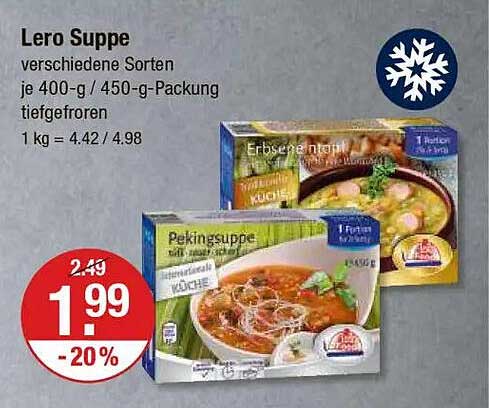 Lero Suppe verschiedene Sorten je 400-g / 450-g-Packung tiefgefroren