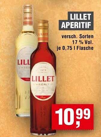 LILLET APERITIF - verschiedene Sorten, 0,75 l Flasche