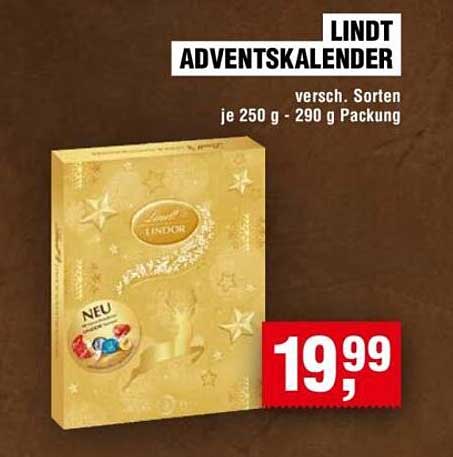LINDT ADVENTSKALENDER - Verschiedene Sorten (je 250 g - 290 g Packung)