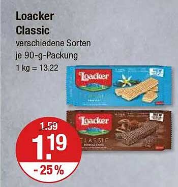 Loacker Classic verschiedene Sorten je 90-g-Packung