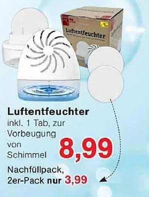 Luftentfeuchter inkl. 1 Tab, zur Vorbeugung von Schimmel