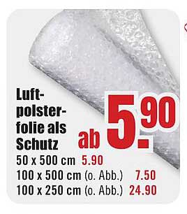 Luftpolsterfolie als Schutz