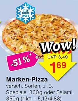 Marken-Pizza - verschiedene Sorten, z. B. Speciale oder Salami