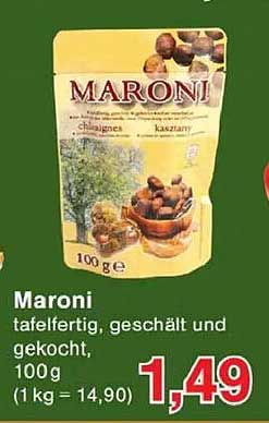 Maroni taefelfertig, geschält und gekocht, 100g
