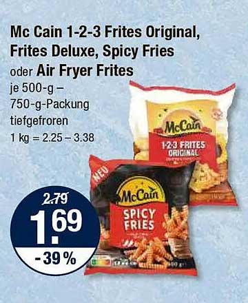 Mc Cain 1-2-3 Frites Original, Frites Deluxe, Spicy Fries oder Air Fryer Frites