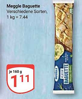 Meggle Baguette - Verschiedene Sorten, 1 kg = 7,44