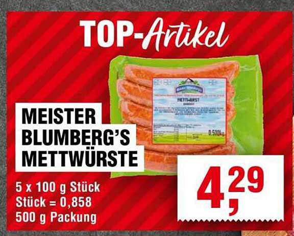 MEISTER BLUMBERG'S METTWÜRSTE 500 g Packung