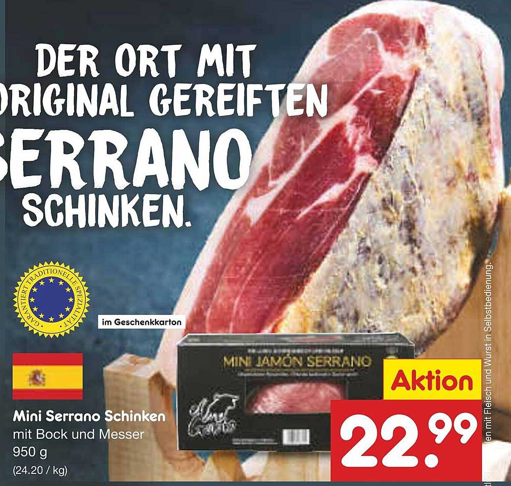 Mini Serrano Schinken mit Bock und Messer 950 g