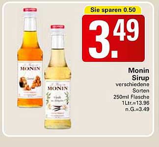 Monin Sirup verschiedene Sorten 250ml Flasche