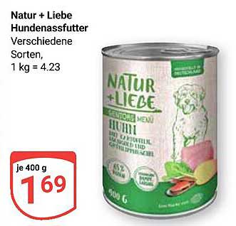 Natur + Liebe Hundenassfutter verschiedene Sorten, 400 g