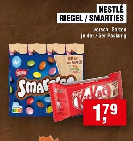 NESTLÉ RIEGEL / SMARTIES - verschiedene Sorten je 4er / 5er Packung