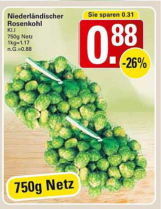 Niederländischer Rosenkohl 750g Netz