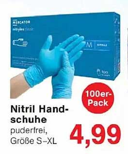 Nitril Handschuhe puderfrei, Größe S-XL - 100er-Pack