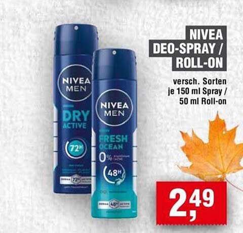 NIVEA Deo-Spray / Roll-On - verschiedene Sorten