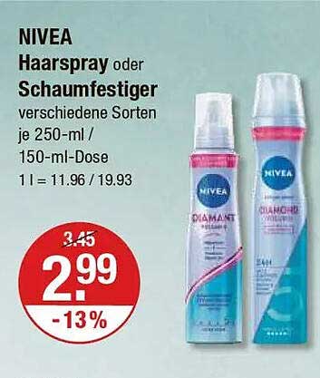 NIVEA Haarspray oder Schaumfestiger verschiedene Sorten je 250-ml / 150-ml-Dose