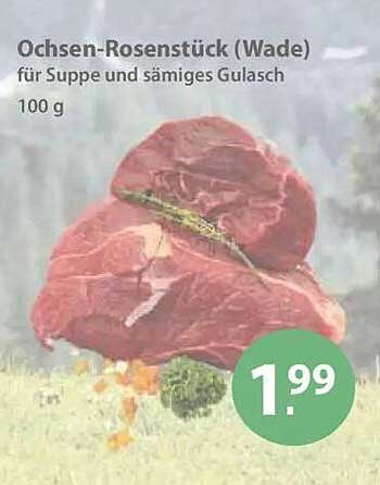 Ochsen-Rosenstück (Wade) für Suppe und sämiges Gulasch, 100 g