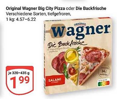 Original Wagner Big City Pizza oder Die Backfrische