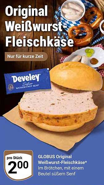 Original Weißwurst-Fleischkäse mit süßem Senf