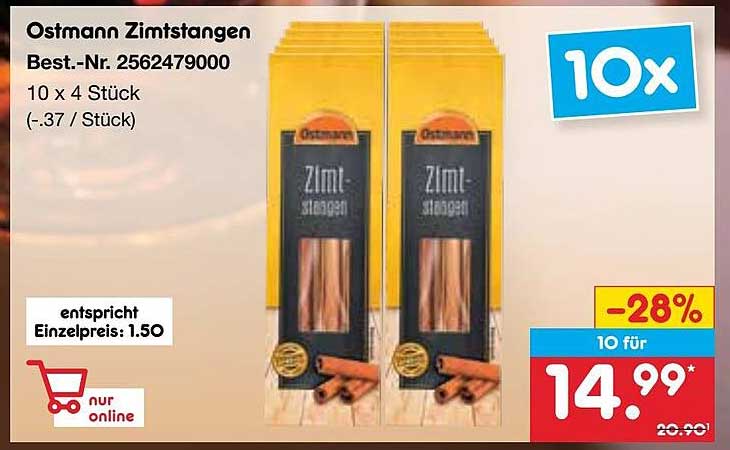 Ostmann Zimtstangen 10 x 4 Stück