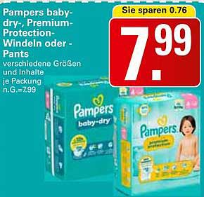 Pampers baby-dry, Premium-Protection-Windeln oder Pants – verschiedene Größen und Inhalte je Packung