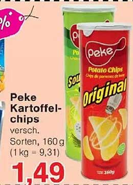 Peke Kartoffelchips, verschiedene Sorten, 160 g