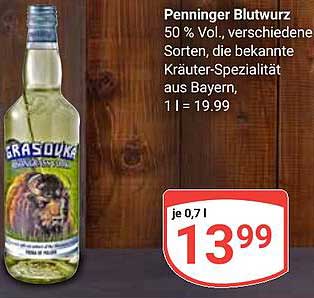 Penninger Blutwurz 50 % Vol., verschiedene Sorten