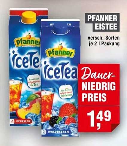 Pfanner Eistee - verschiedene Sorten je 2 l Packung