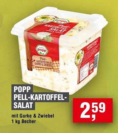 POPP Pell-Kartoffel-Salat mit Gurke & Zwiebel 1 kg Becher