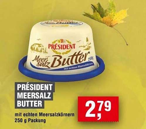 PRÉSIDENT MEERSALZ BUTTER 250 G PACKUNG