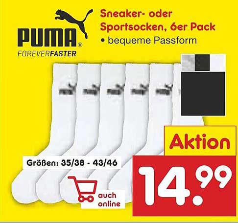 PUMA Sneaker- oder Sportsocken, 6er Pack