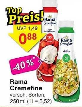 Rama Cremefine, 250 ml - Verschiedene Sorten